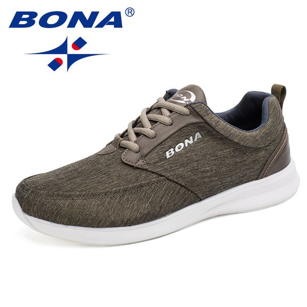 

bona classics style men walking shoes lace up outdoor jogging comfortable sneakers 220811, Black;brown