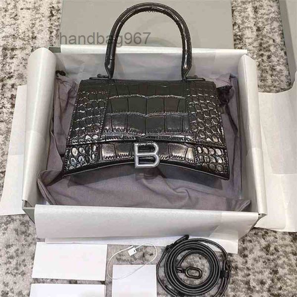

2022 paris bags bags designer bags balencaigss fashion family high version women's crocodile hourglass leather one diagonal handag sho