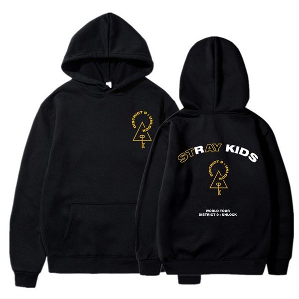 

stray kids district 9 unlock concert fashion hoodies cool fans long sleeve sweatshirts pullover hoodie 220811, Black