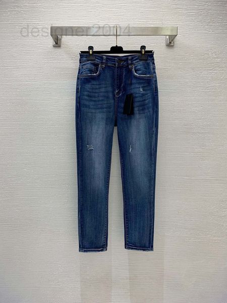

women's jeans designer 22 summer new button color letter embroidered leather brand metal decoration high waist dad jeans bp5p, Blue