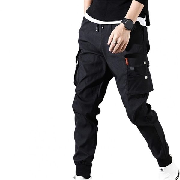 

men trousers jogging military cargo casual outdoor work tactical tracksuit pants summer thin plus size mens clothing 220809, Black