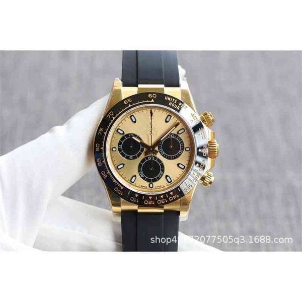 

panda six needle timing multifunctional mens automatic waterproof mechanical watch business, Slivery;brown