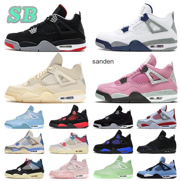 

new jumpman 4 4s iv mens womens designer basketball shoes midnight navy sail pink cactus jack military black cats sports