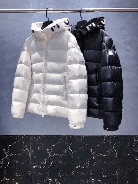 

designer men winter down jackets parkas light windbreaker black white puffer outerwear