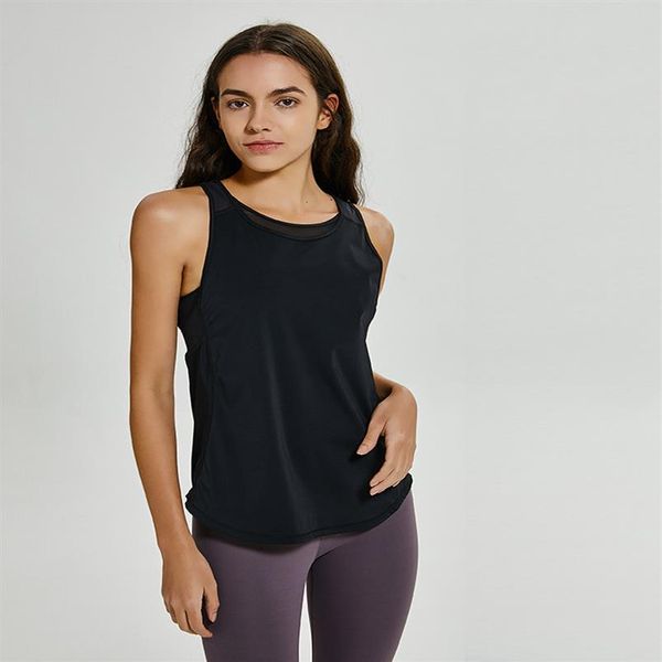 

lu-59 women yoga outfits vest quick dry tank crop gym breathable fitness elastic tanks girl solid sport tee xs-xl196p, White;red