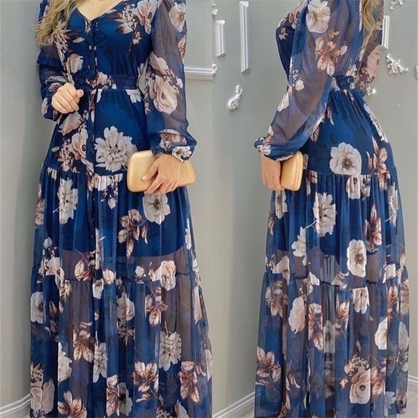 

womens summer blue printed chiffon dresswith lining 220811, Black;gray