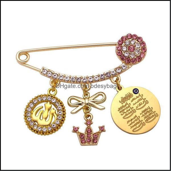 

pins brooches jewelry muslim islam allah quran four q suras pink baby brooch pin drop delivery 2021 dh8ly, Gray