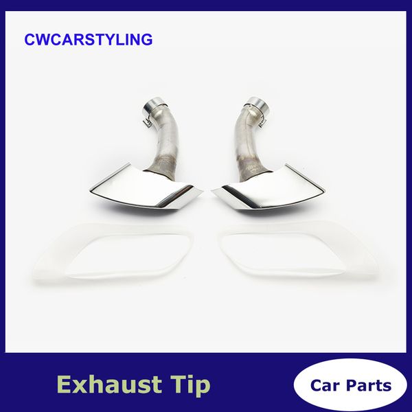 

1 pair 304 stainless steel car exhaust for bmw x6 e71 exhaust pipe 30d 35d 40d 2008-2013 with cover muffler tip