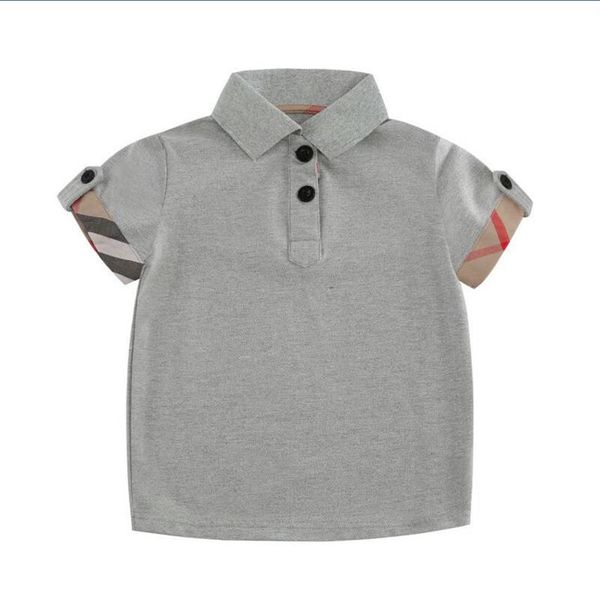 

boys' summer short sleeve t-shirt cotton lapel casual grey children's 39b, Blue