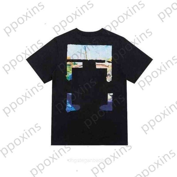 

men's t-shirts offs summer luxury brand designer cross t shirts gradient dissolve arrow printing short sleeves tee casual printed, White;black