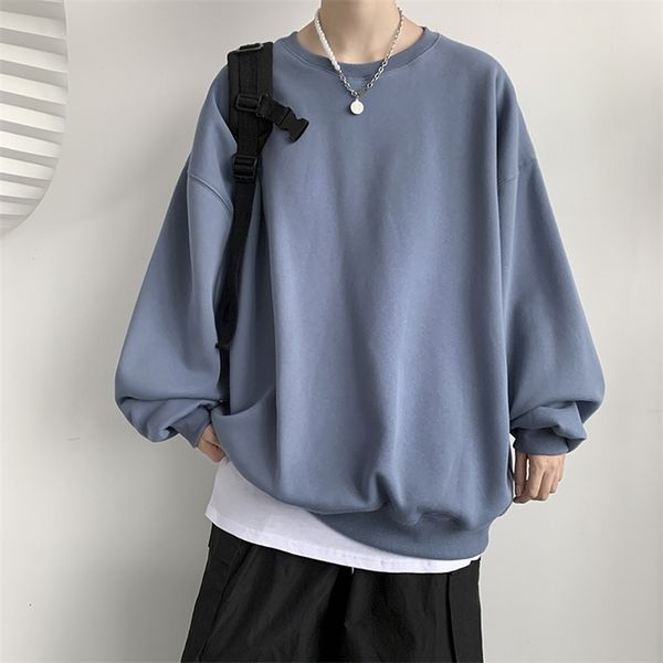 

autumn men casual sweatshirts harajuku printed men oversized hoodies korean man casual loose pullovers 220811, Black