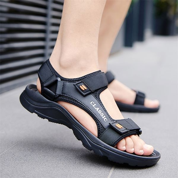 

casual comfortable men sandals slip on mens sandal for male sandles sandalias hombre sandale homme summer shoes lightweight 220811, Black