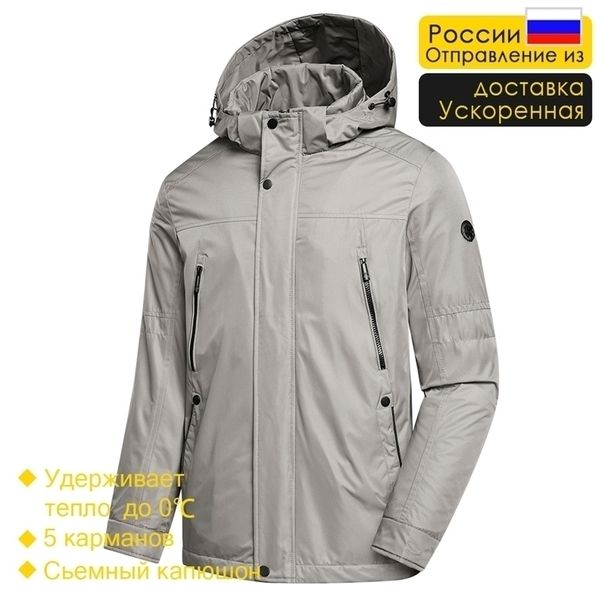 

men spring brand long casual thick warm quilted hood jacket coat men autumn classic outwear windprrof outfit jacket men 220810, Black;brown