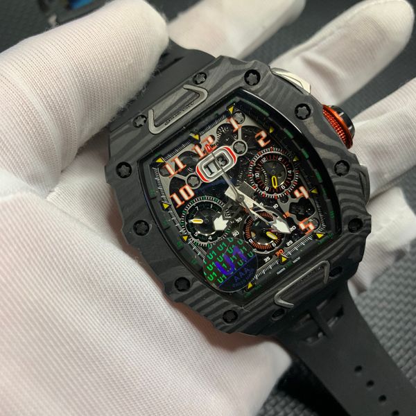 

mens watch price sale low automatic mechanical movement men's watch carbon fiber case rubber strap sapphire glass, Slivery;golden