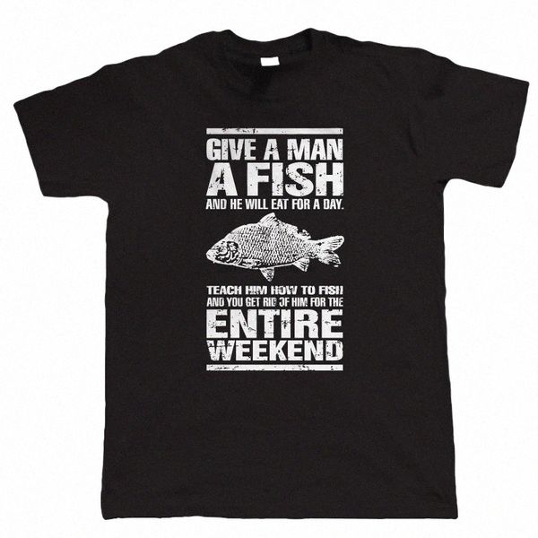

men's t-shirts 2021 give a man fish funny carp t shirt - angling gift for dad grandad him tee g9m1#, White;black
