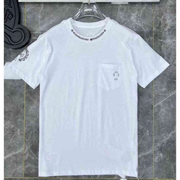 

brand mens summer t shirts horseshoe flower tees ch man cross t-shirts women shirt sanskrit letter designer fashion tshirts luxury boy hip, White;black