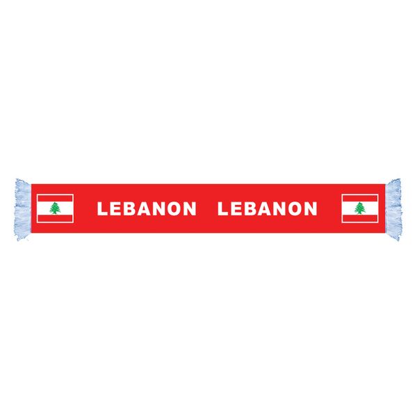 

lebanon flag factory supply good price polyester satin scarf country nation football games fans scarf also can be customized