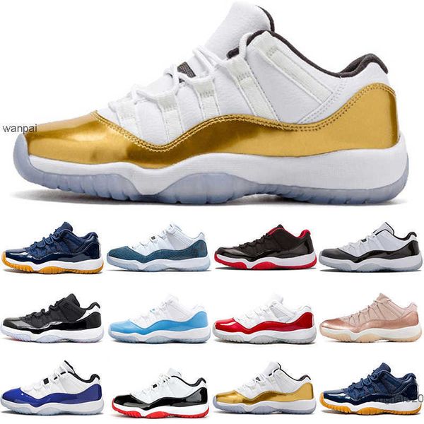 

2022 new popular low basketball shoes men 11s navy snakeskin gum closing ceremony white bred rose gold varsity red infrared concord outdoor, Black
