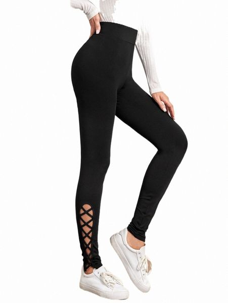 

emery rose cut out crisscross side leggings s358#, White;black