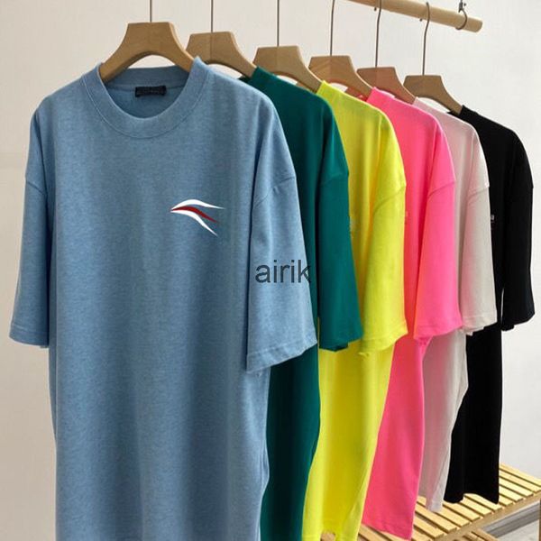 

21ss luxury wave designer b t-shirt men and women couple ins large sze loose short sleeves, White;black