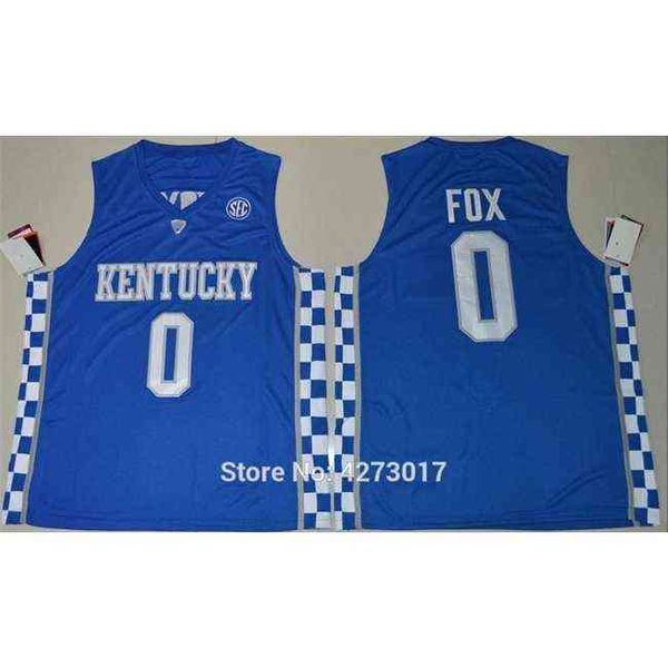 

mens kentucky wildcats basketball 0 de'aaron fox college jerseys men stitched color blue white s m l xl  xxxl ncaa, Black