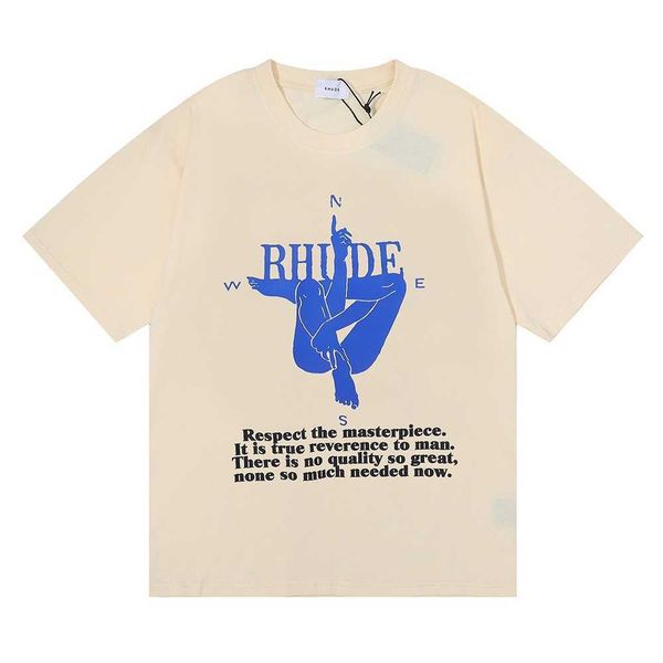 

3tpn fashion american street trend brand rhude short sleeve t shirts los angeles niche clothes star same loose large sleeved scje, Black;white