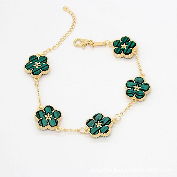 

graceful clover charm bracelet necklace for women gift, Golden;silver