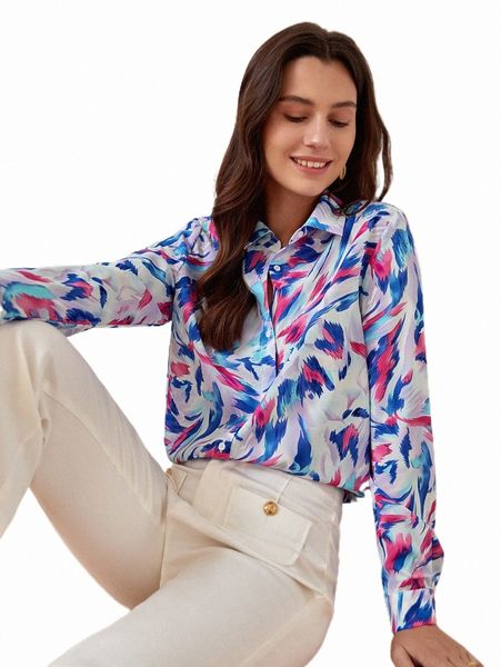 

frenchy brush print button front shirt q63r#, White