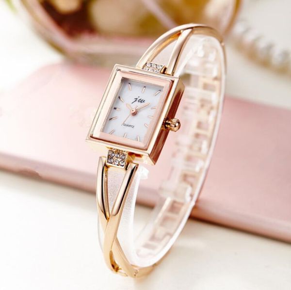 

fashion women bracelet watch golden silver diamond square design hour female ladies crystal elegant wristwatches for gifts, Slivery;golden