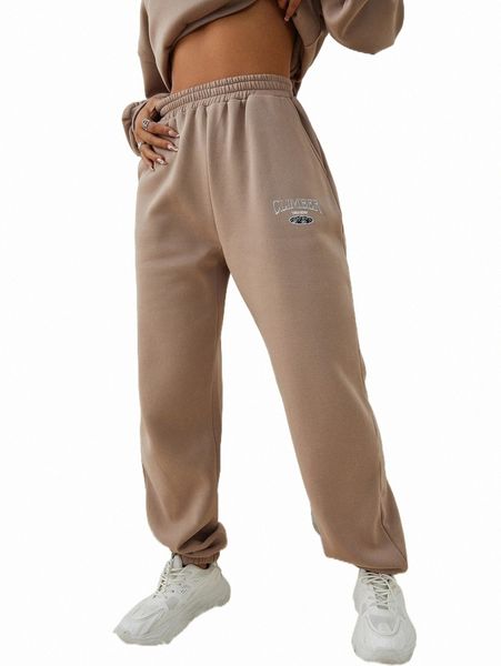 

letter graphic elastic waist sweatpants k2d9#, Black;white