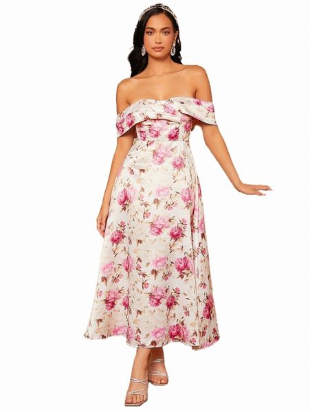 

off shoulder floral print dress x48e#, Black;gray