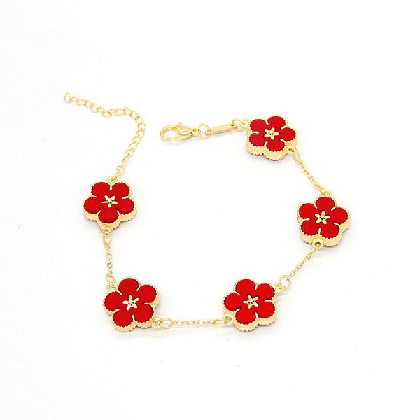 

elegant 4 leaf clover charm bracelet necklace for women gift, Golden;silver