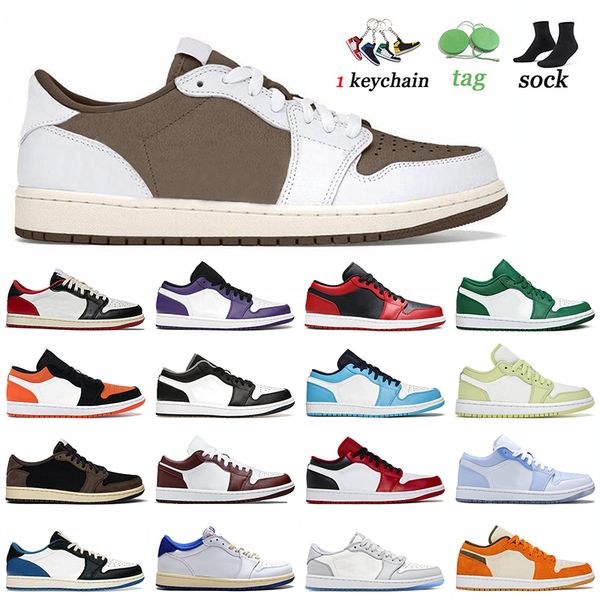 

reverse mocha 1s low jumpman 1 basketball shoes cactus jack black toe court purple bred pine green unc fragment ceramic shadow mens women tr