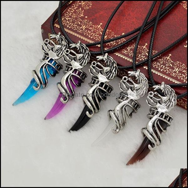 

chains resin spike titanium man necklace leather chain men jewelry gifts stainless steel necklaces drop delivery bdedome dh9oy, Silver