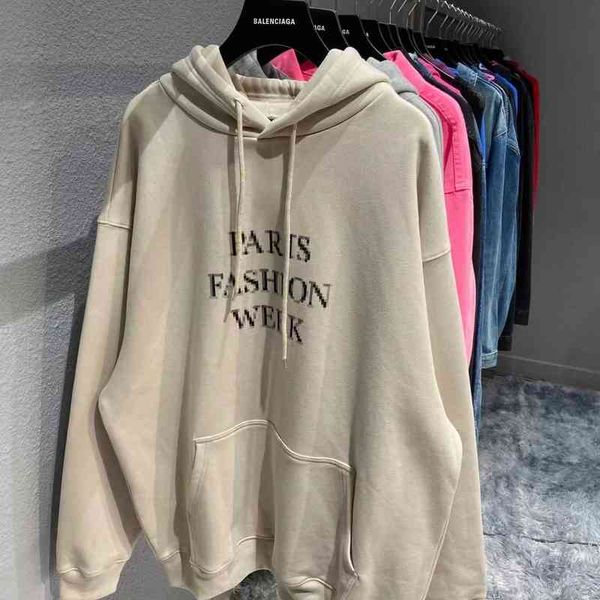 

designer balencaigass trendy hoodies the correct paris fashion letter printed hoodie trend, Black