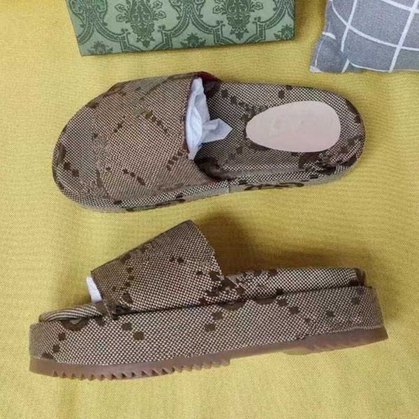 

2022 designer women platform slippers hi sole sandals slides fashion beach thick bottom high heel slipper shoes platforms alphabet lady, Black
