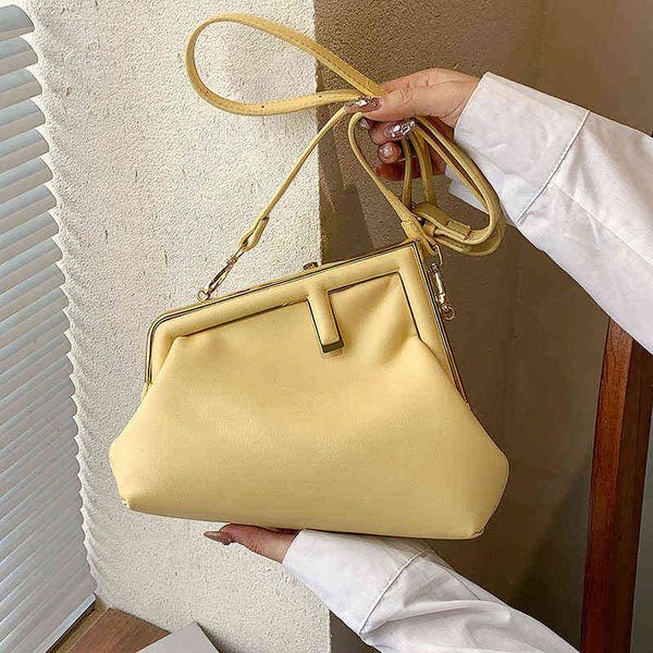 

handbags new 2022 popular clip mouth single shoulder bag diagonal contrast color