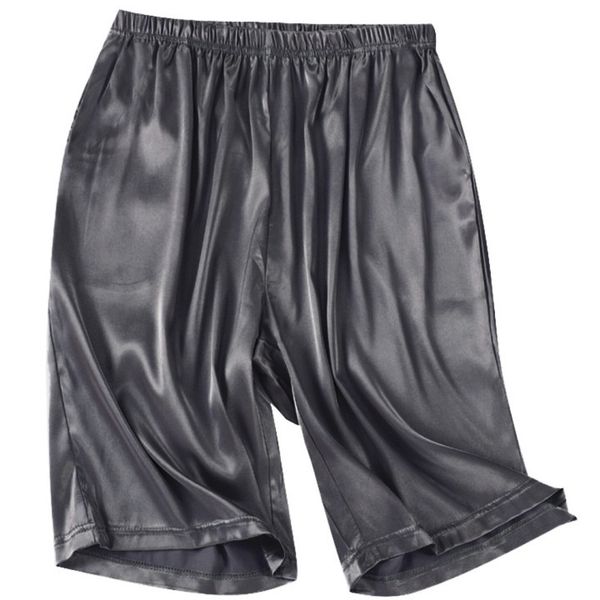 

men's sleepwear summer men's home solid silk satin pajamas shorts pyjamas boxers short sleep bottoms nightwear comfortable sleepwe, Black;brown