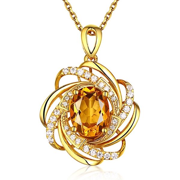 

real 18k gold 2 carats z pendant women luxury yellow gemstone 18 k necklace crystal jewelry womens accessoires 220818, Silver