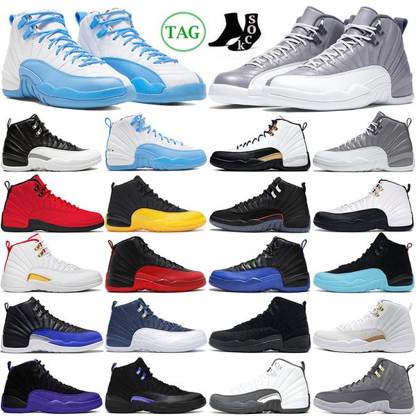 

stealth jumpman 12 12s mens basketball shoes playoffs 2022 hyper royal cherry indigo royalty taxi men trainers twist outdoor sports sneakers