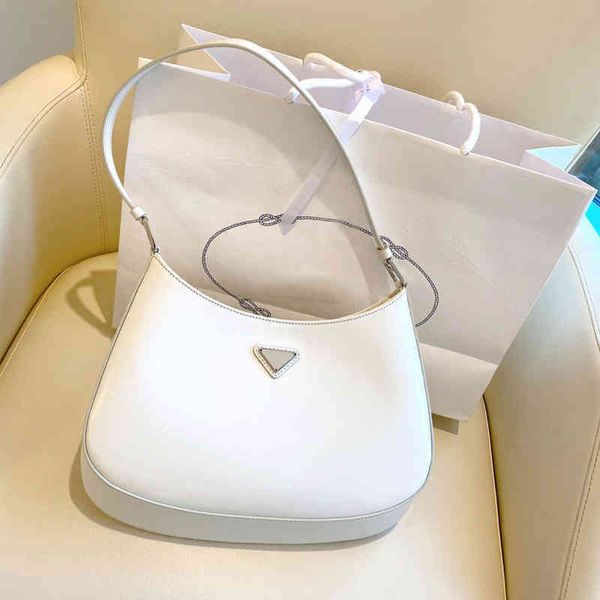

58% off online clearance 2022 new cleo white hobo underarm leather women's advanced sense single shoulder medieval half moon bag