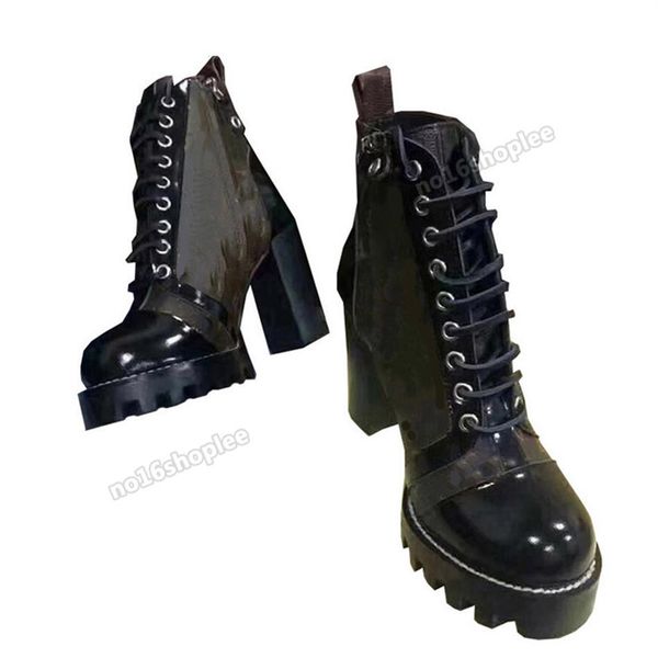 

classic casual shoes martin boots ladies highheeled shoe highquality cowhide designers luxurys shoess with box 35 412167, Black
