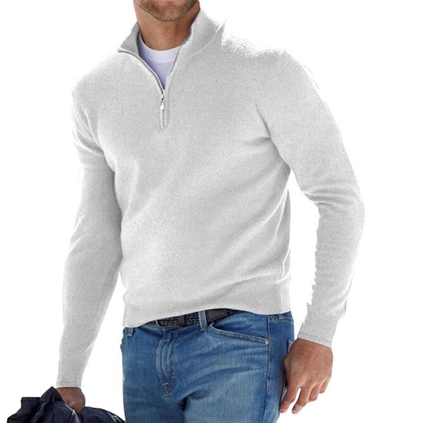

men's hoodies & sweatshirts men spring autumn jacquard zipper solid v-neck pullover slim casual business male sweatshirtmen's, Black