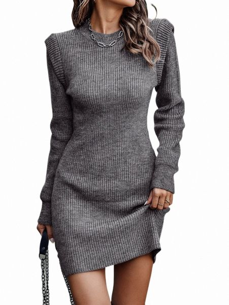 

ribbed knit sweater dress o66z#, White;black