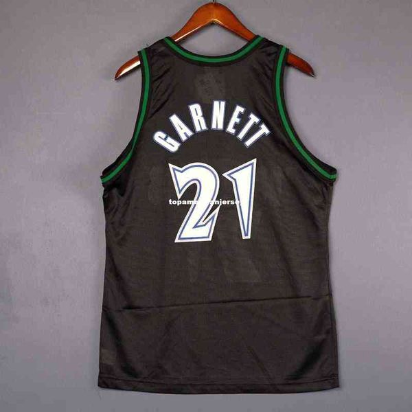 

100% stitched #21 kevin garnett champio jersey mens black vest size xs-6xl stitched basketball jerseys ncaa