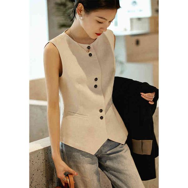 

women's vests suit vest women solid color v-neck waist women's suit thin ilnk, Black;white