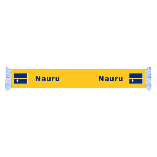 

nauru flag factory supply good price polyester satin scarf country nation football games fans scarf also can be customized