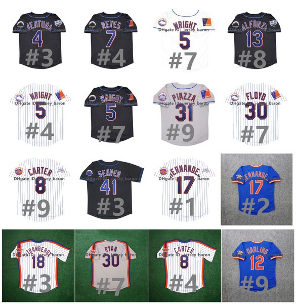 

vintage david wright 2000 world series baseball jersey mike 31 piazza robin ventura jose reyes edgar alfonzo tom seaver cliff floyd gary car, Blue;black