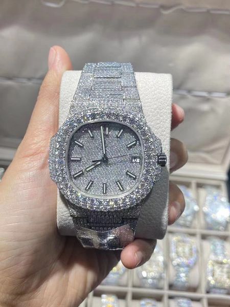 

luxury watches mens watch designer watches movement watches men moissanite watch iced out watch diamond watch montre automatic mechanical wa, Slivery;brown