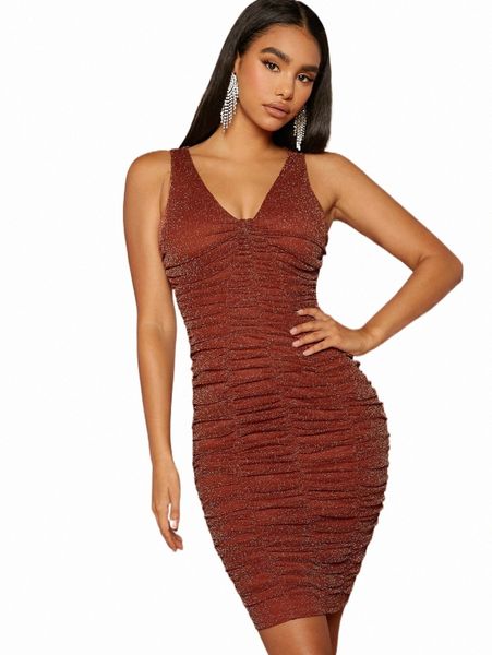 

ruched zipper back glitter dress q8ca#, Black;gray